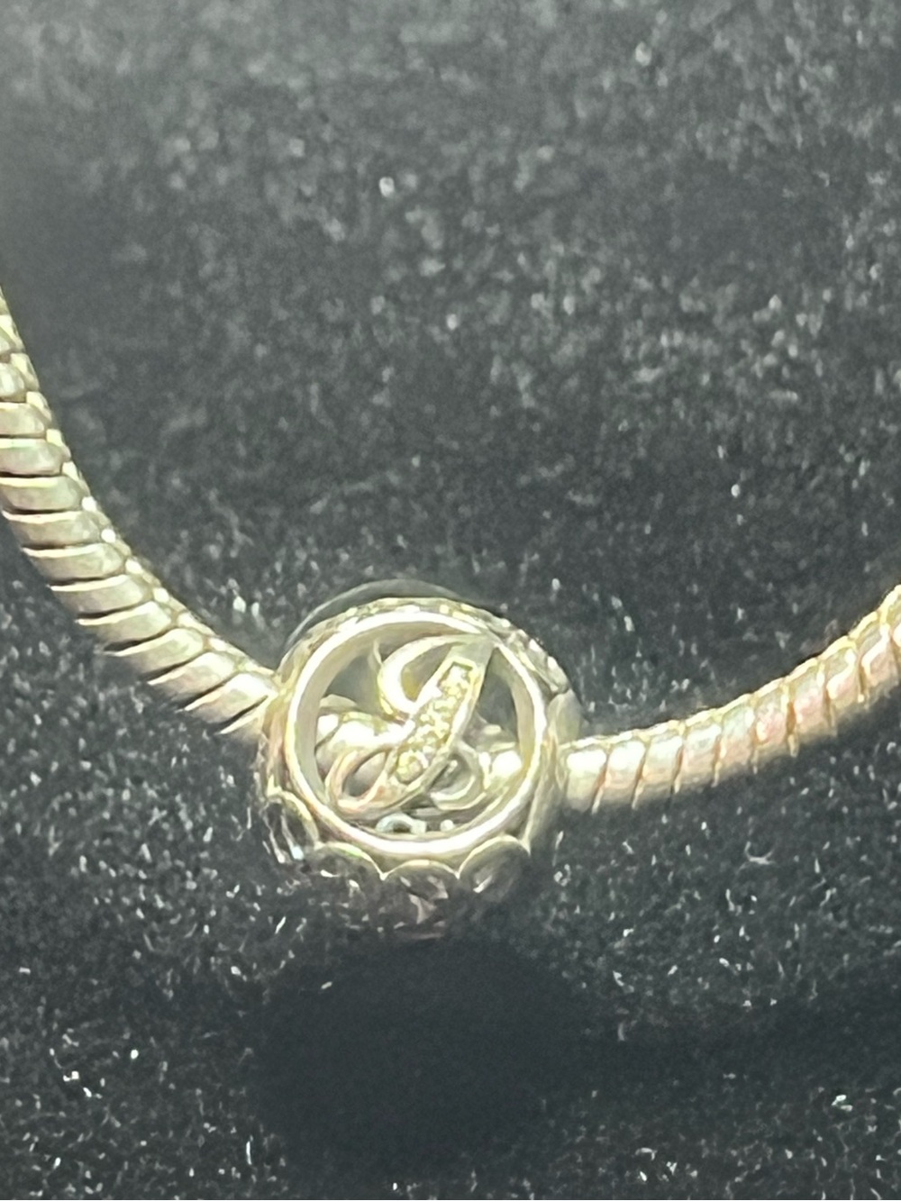 Pandora Alphabet Letter J Sterling Silver CZ Charm